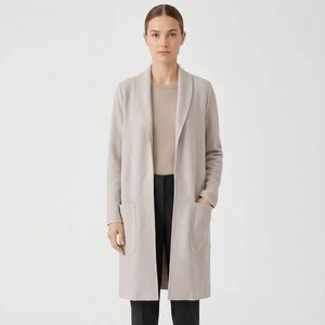 ​Dress Forum Tally Trench Beige Textured Long Duster Cardigan Jacket M Quiet Lux